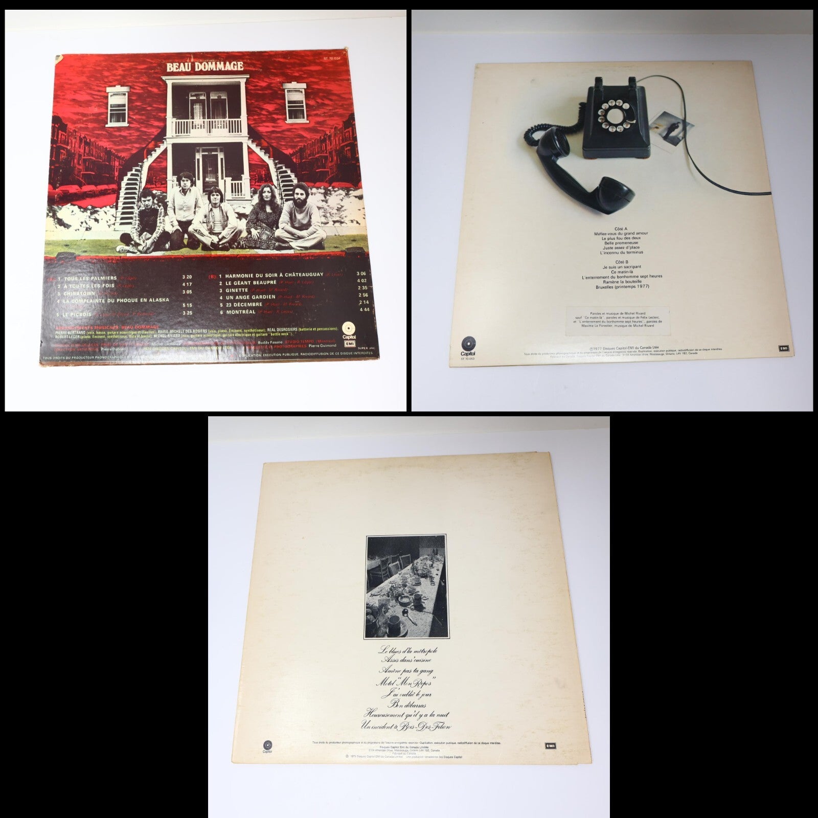 Beau Dommage/Michel Rivard Lot 3 Disques Vinyl Record Ou est Passé la Noce?