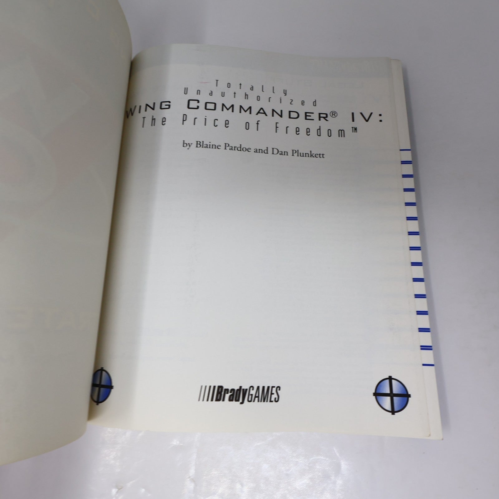 Wing Commander IV #4 Strategy Guide For Ms-Dos Cd-Rom Bradygames 1996 PB Book