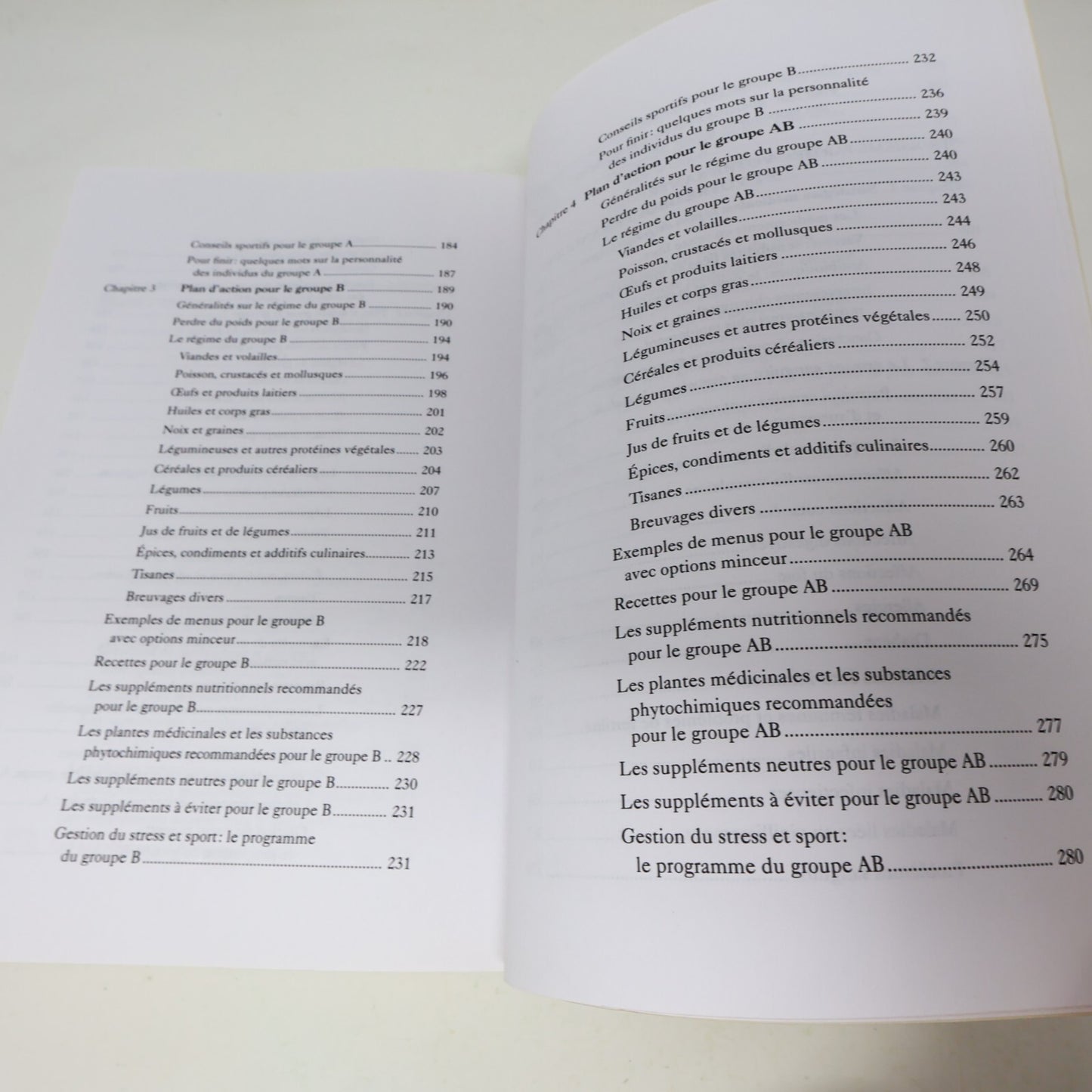 1999 4 Groupes Sanguins 4 Régimes Peter d'Adamo du Roseau Alimentation Nutrition