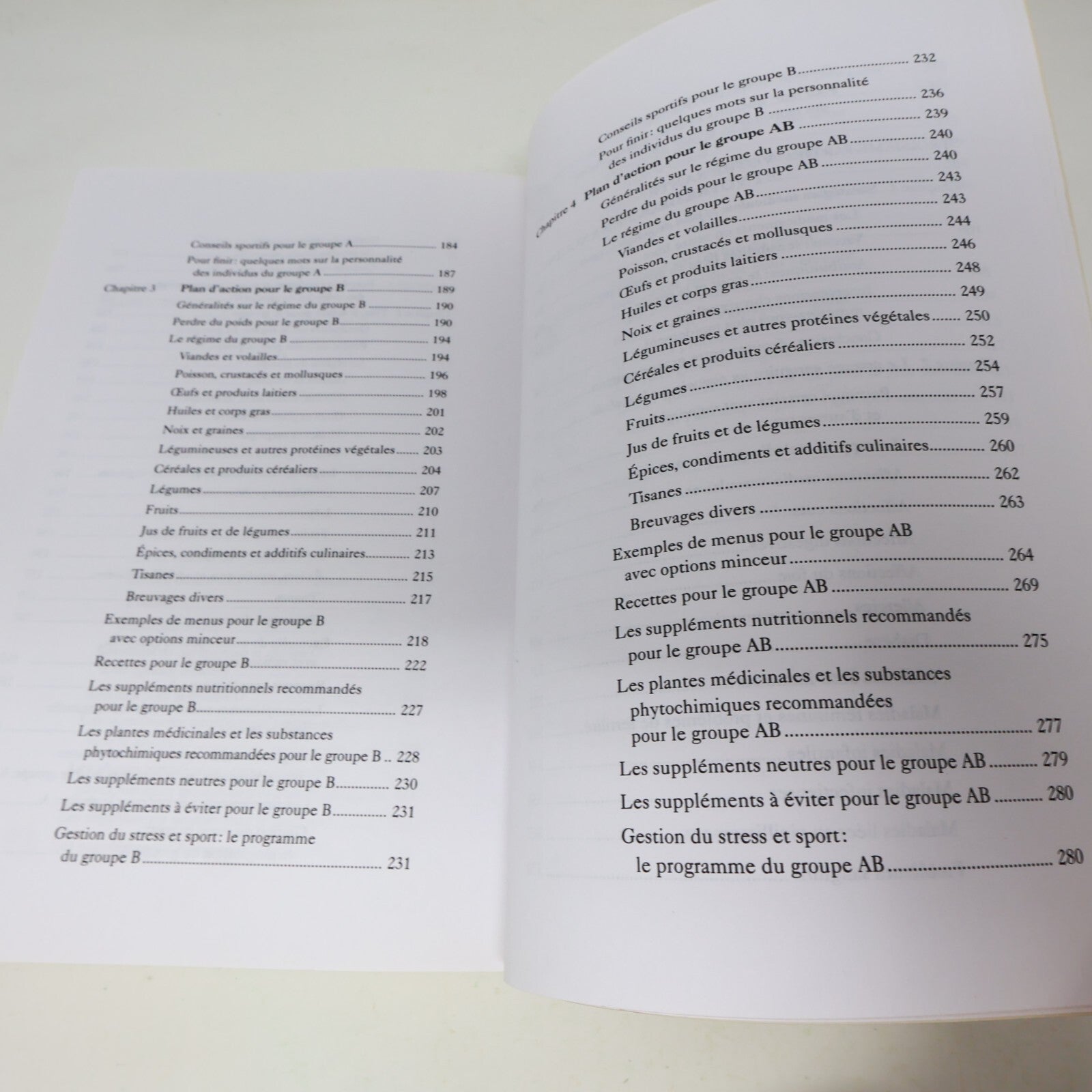 1999 4 Groupes Sanguins 4 Régimes Peter d'Adamo du Roseau Alimentation Nutrition