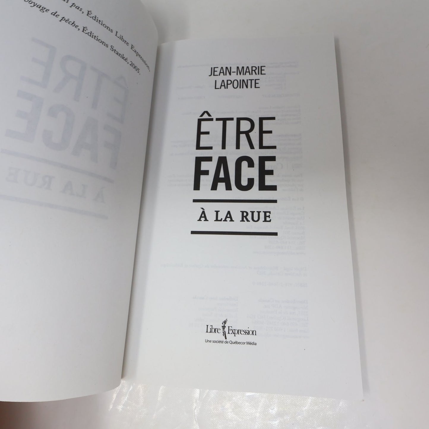 Être Face à la Rue Jean-Marie Lapointe Livre 2017 Libre Expression Itinérance