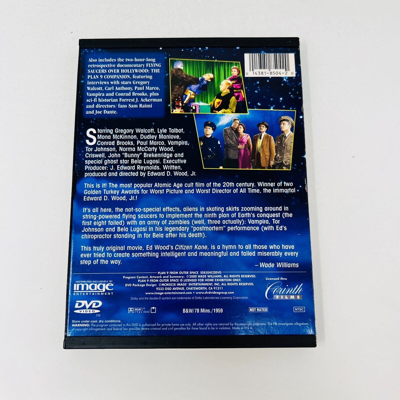 Plan 9 from Outer Space DVD Tested 2000 Special Edition Edward D. Wood JR's NTSC