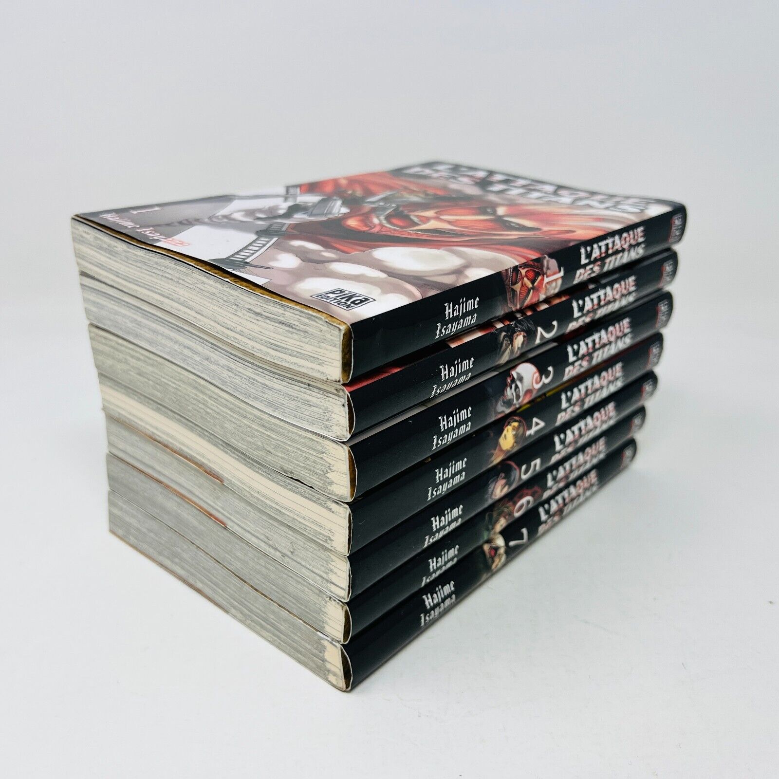 Lot de 7 Mangas L'Attaque des Titans 1 à 7 de Hajime Isayama en Français Pika