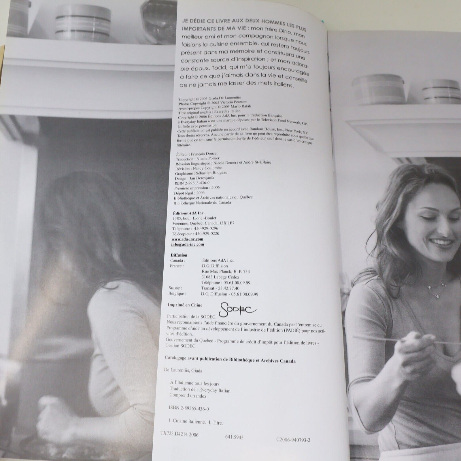 2006 A l'Italienne Tous les Jours 125 Recettes de Giada De Laurentiis Cuisine HC