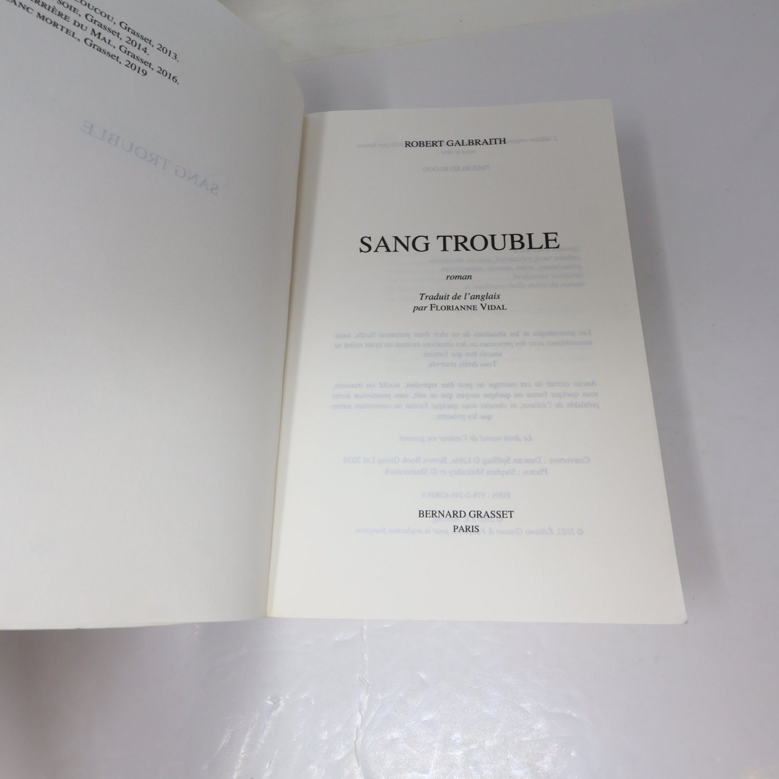 Sang Trouble Robert Galbraith/J.K. Rowling 2022 Français Cormoran Strike PB