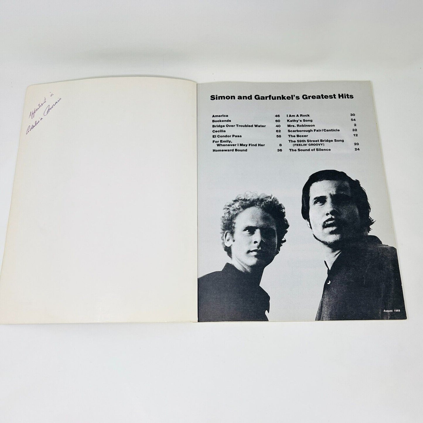 Simon and Garfunkel's Greatest Hits Songbook Sheet Music Piano Vocal Guitar PB