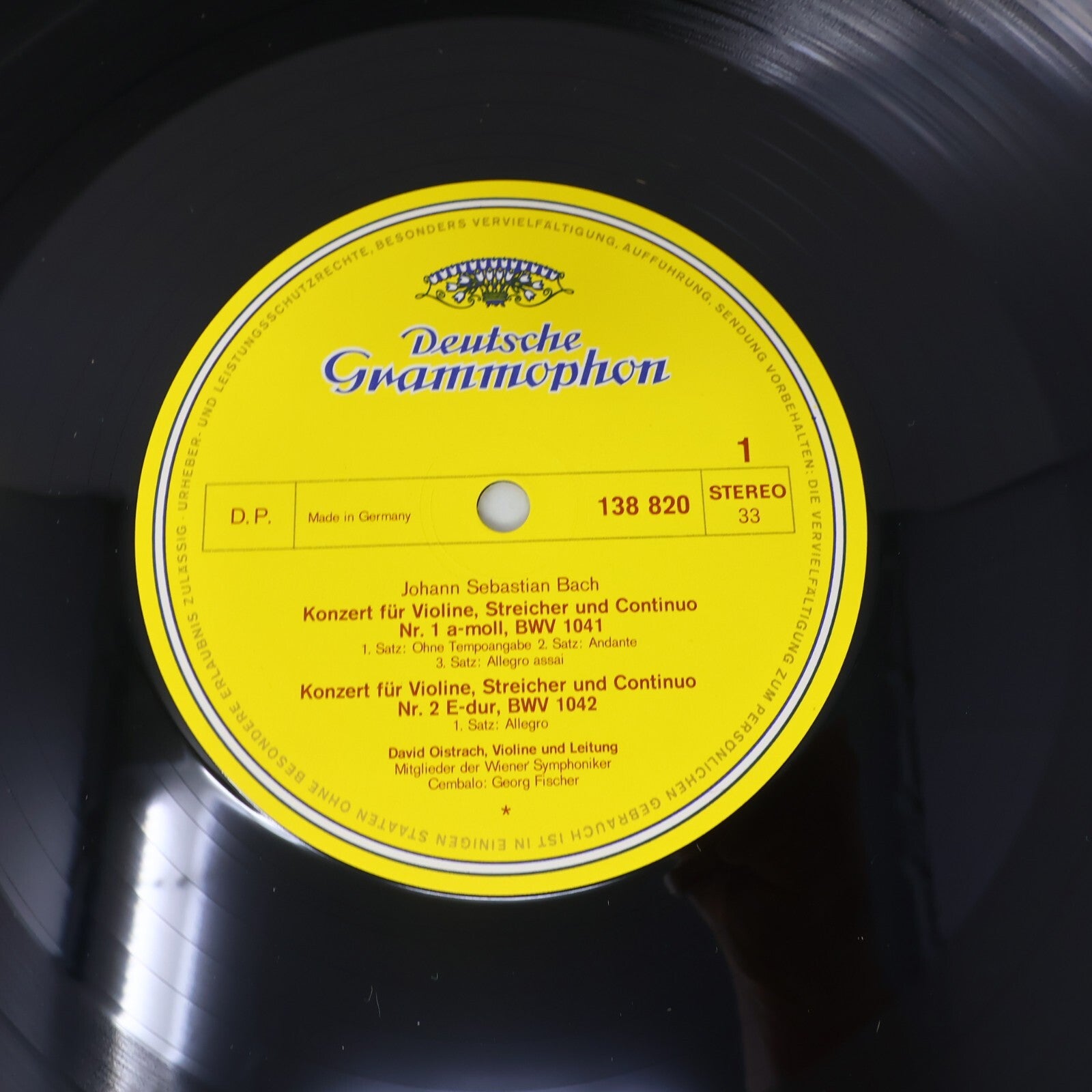 Bach David & Igor Oistrach Violinkonzerte / Für Zwei Violinen LP Record 138 820