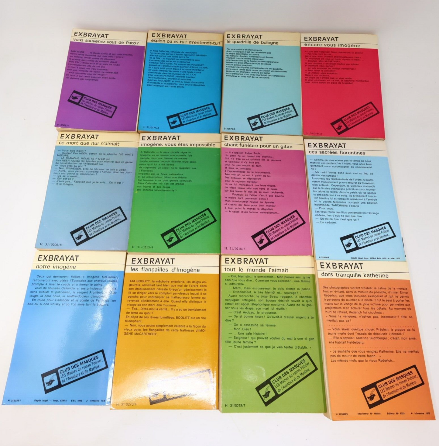 Lot 18 Exbrayat Club des Masques Notre Imogène Tout le Monde l'Aimait Livres