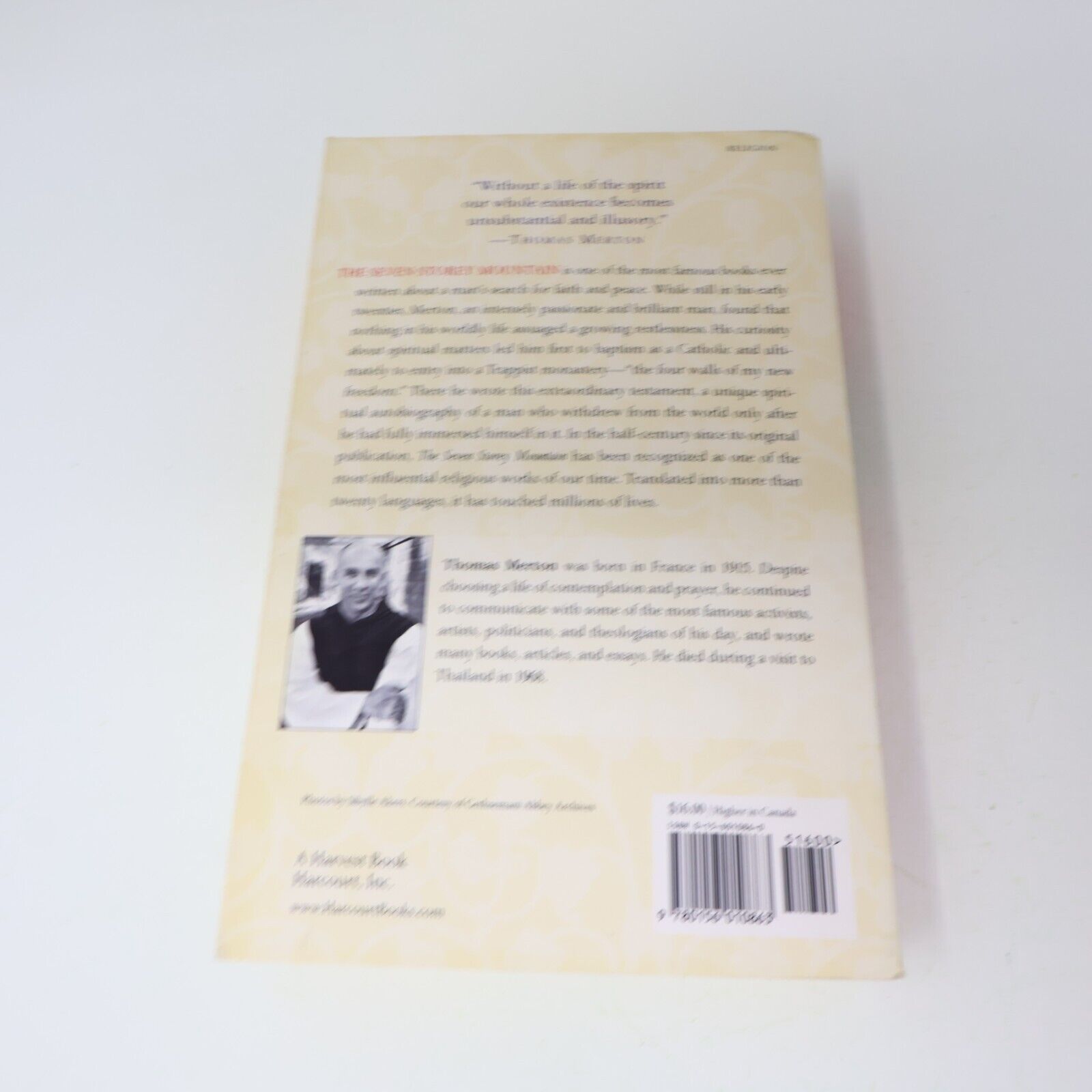1999 The Seven Storey Mountain Thomas Merton Harcourt Paperback Biography Book