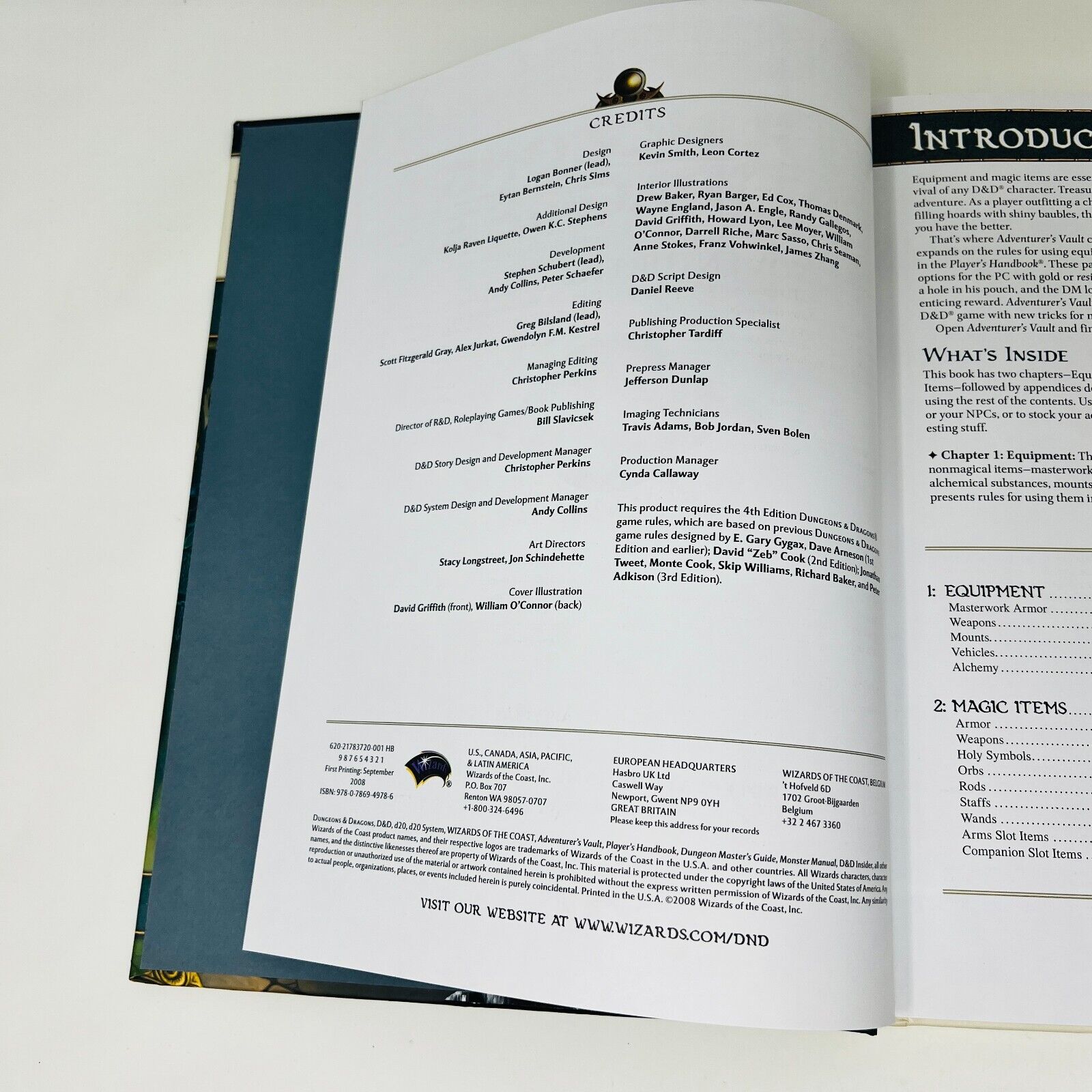 Adventurer's Vault Arms and Equipment for All Classes 4th Dungeons & Dragons D&D