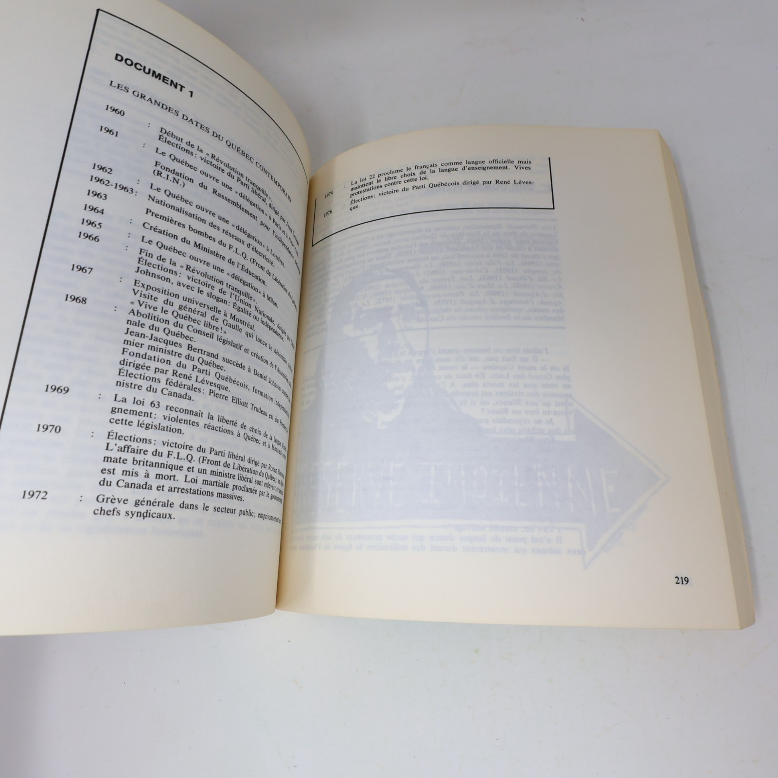 1979 Le Québec par ses Textes Litteraires 1534-1976 Littérature Histoire Livre