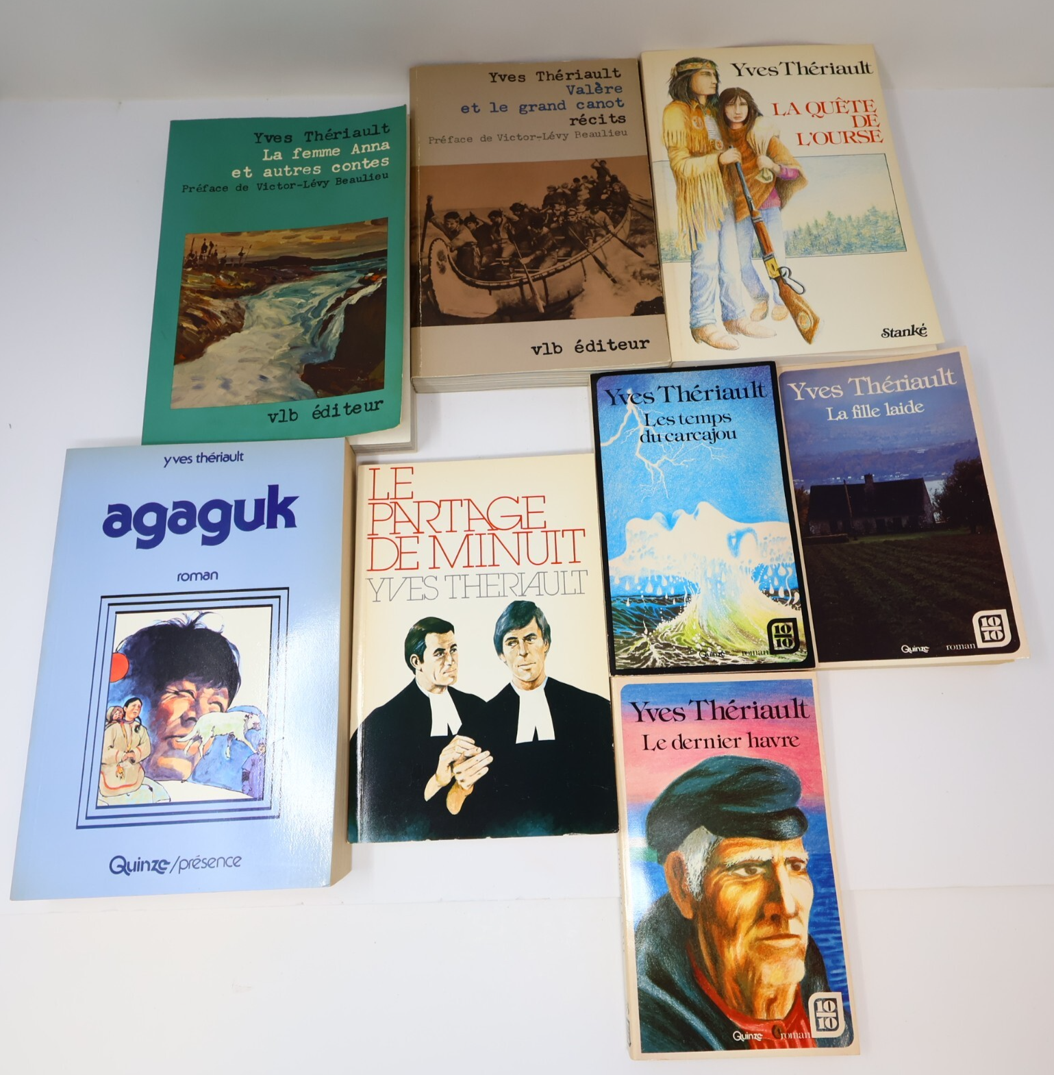 Yves Thériault Lot 8 Livres Agaguk/Quête de l'Ourse/Le Dernier Havre Roman PB