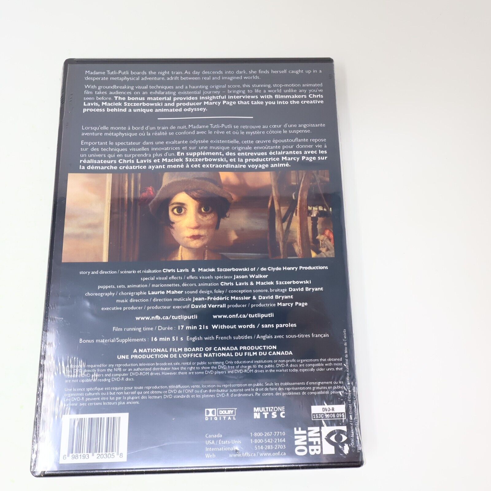 Madame Tutli-Putli DVD Chris Lavis/Maclek Szczerbowski Oscar Nominee NFB Sealed