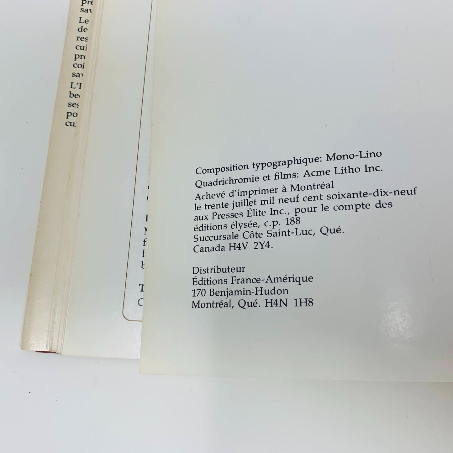 1979 Vers une Nouvelle Cuisine Québécoise Livre Recettes Français Cookbook ITHQ