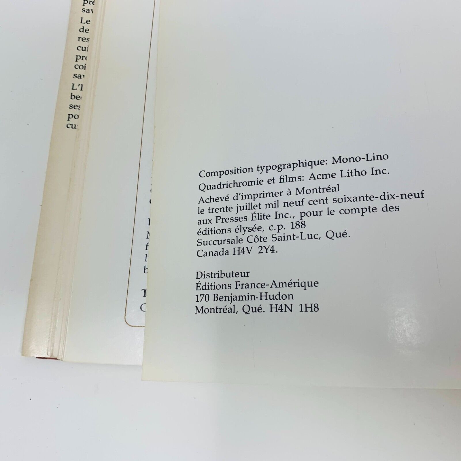 1979 Vers une Nouvelle Cuisine Québécoise Livre Recettes Français Cookbook ITHQ