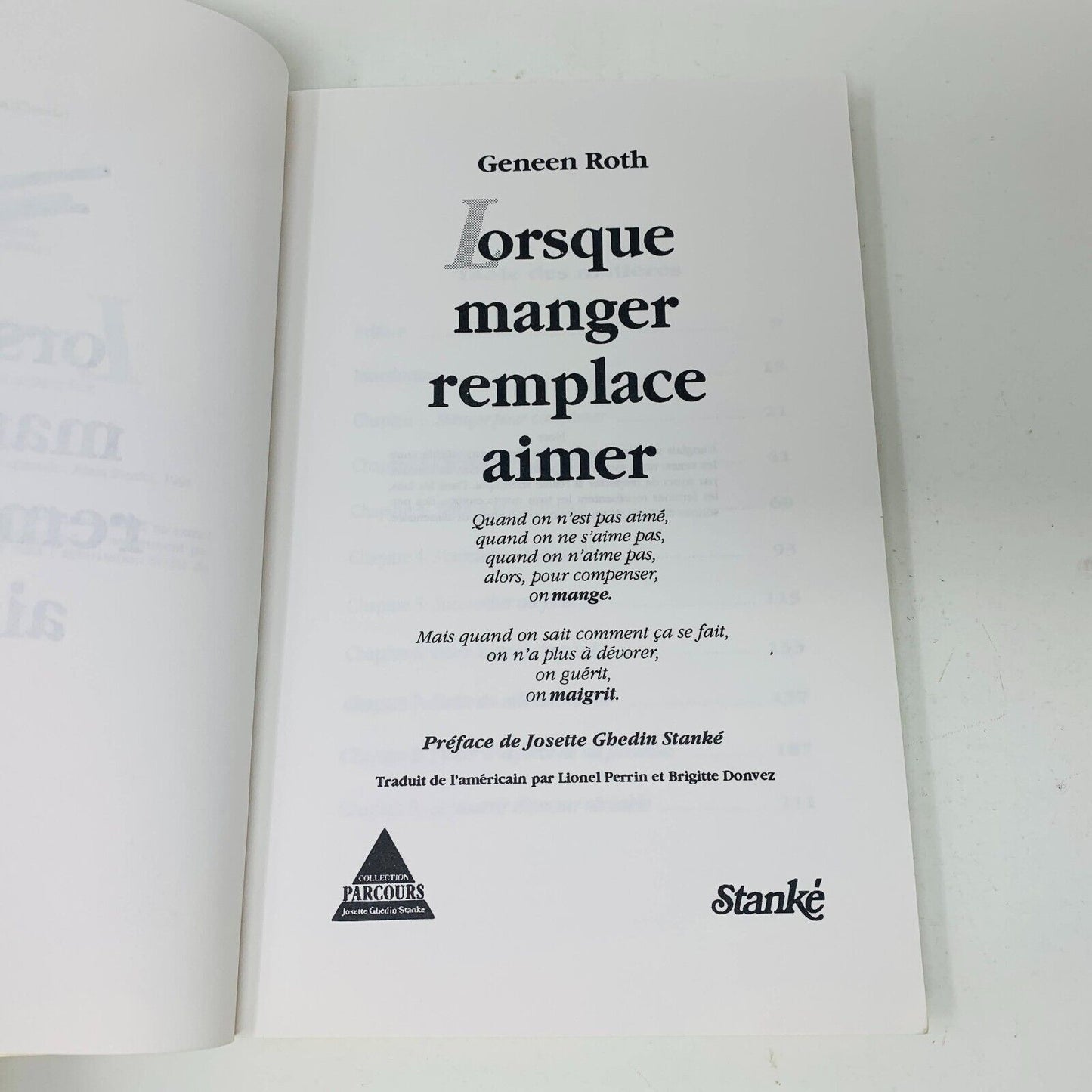 1991 Lorsque Manger Remplace Aimer Stanké Parcours Geneen Roth Comment Maigrir