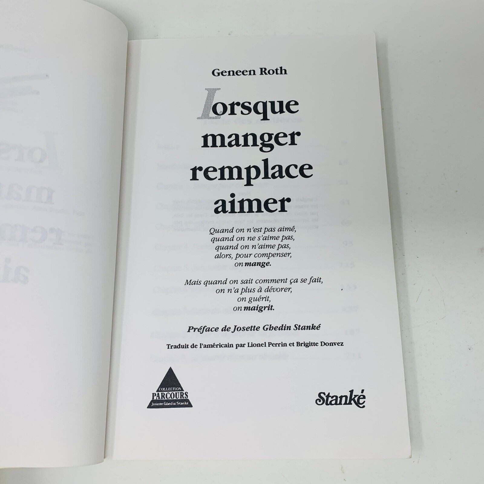 1991 Lorsque Manger Remplace Aimer Stanké Parcours Geneen Roth Comment Maigrir