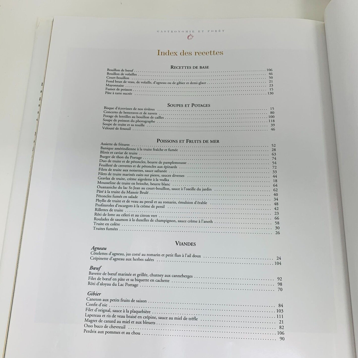 2003 Gastronomie en Forêt Gesti-Faune Livre Recettes Cuisine en Français French