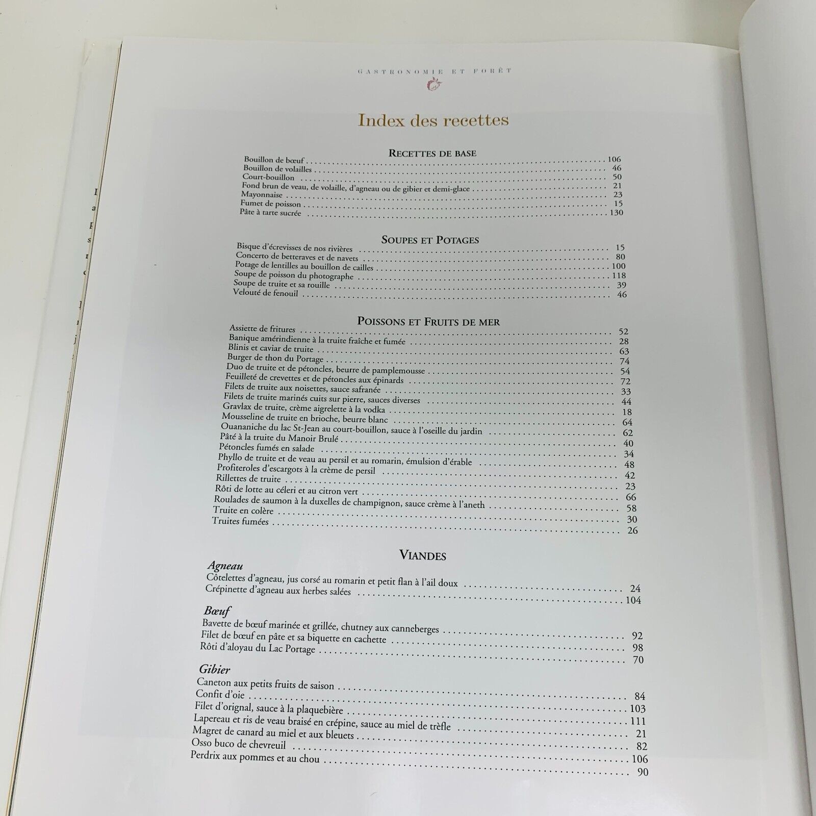 2003 Gastronomie en Forêt Gesti-Faune Livre Recettes Cuisine en Français French