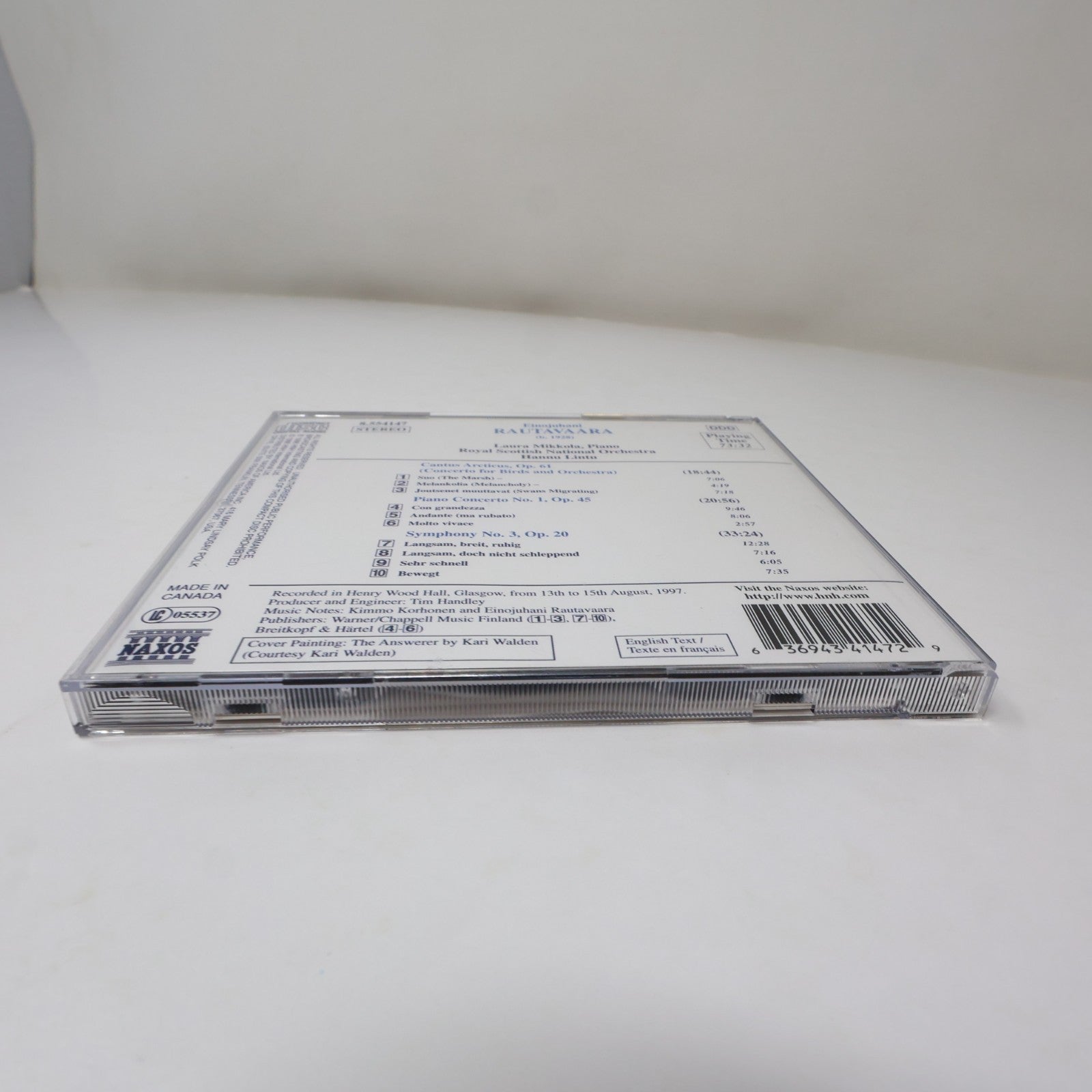 Einojuhani Rautavaara Cantus Arcticus/Piano Concerto 1 /Symphony 3 CD Lintu