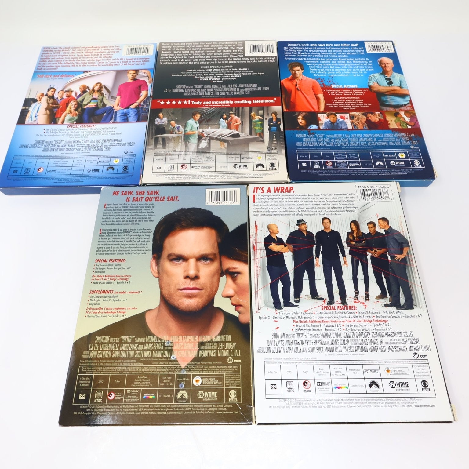 Dexter 5 DVD Lot Seasons #2-3-4 & 7-8 TV Michael C. Hall Showtime CBS Region 1
