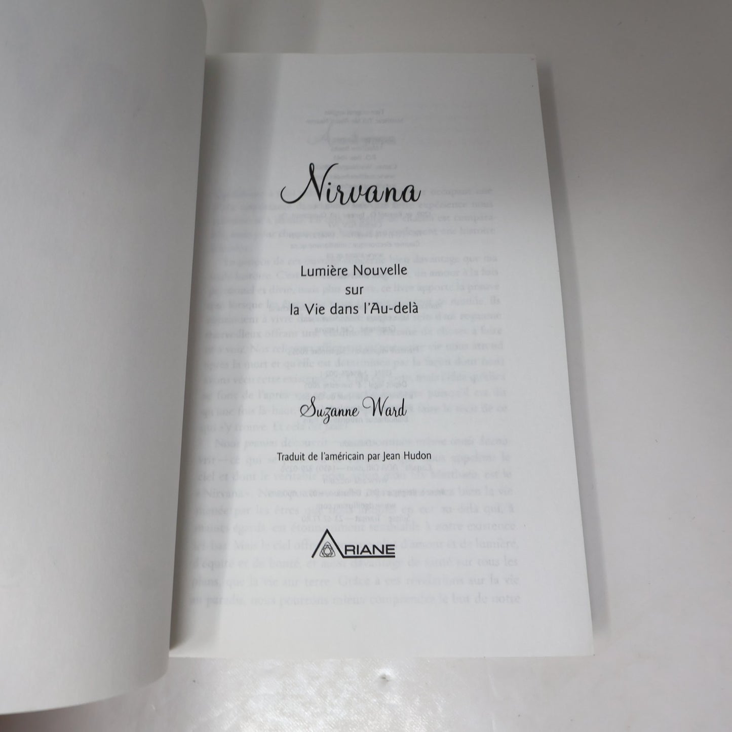 Nirvana Lumière Nouvelle sur la Vie dans l'Au-Delà Suzanne Ward Arianne 2005 PB