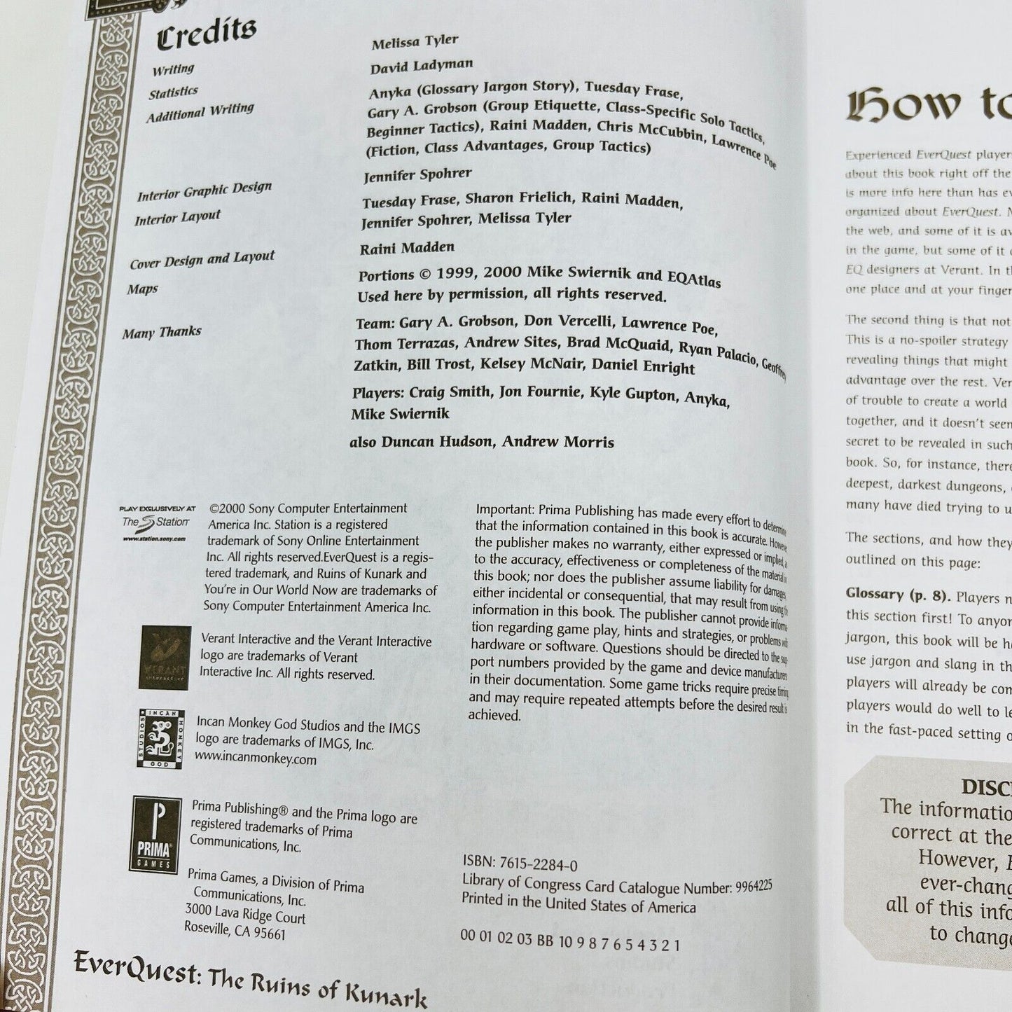 2000 EverQuest The Ruins of Kunark Prima's Official Strategy Guide Paperback
