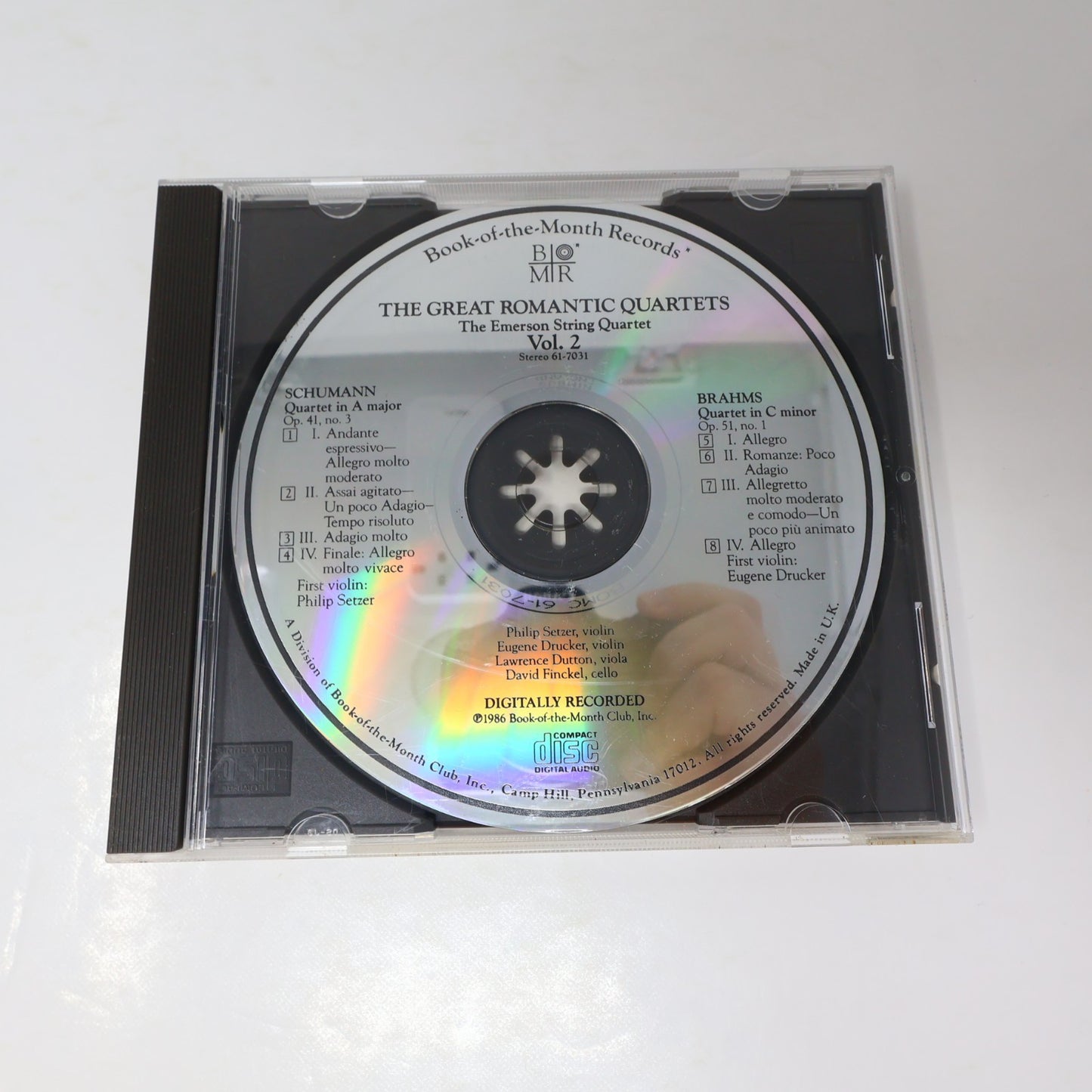 The Great Romantic Quartets #2-3-4 Book of The Month BMR 3 CD Lot Shumann/Brahms