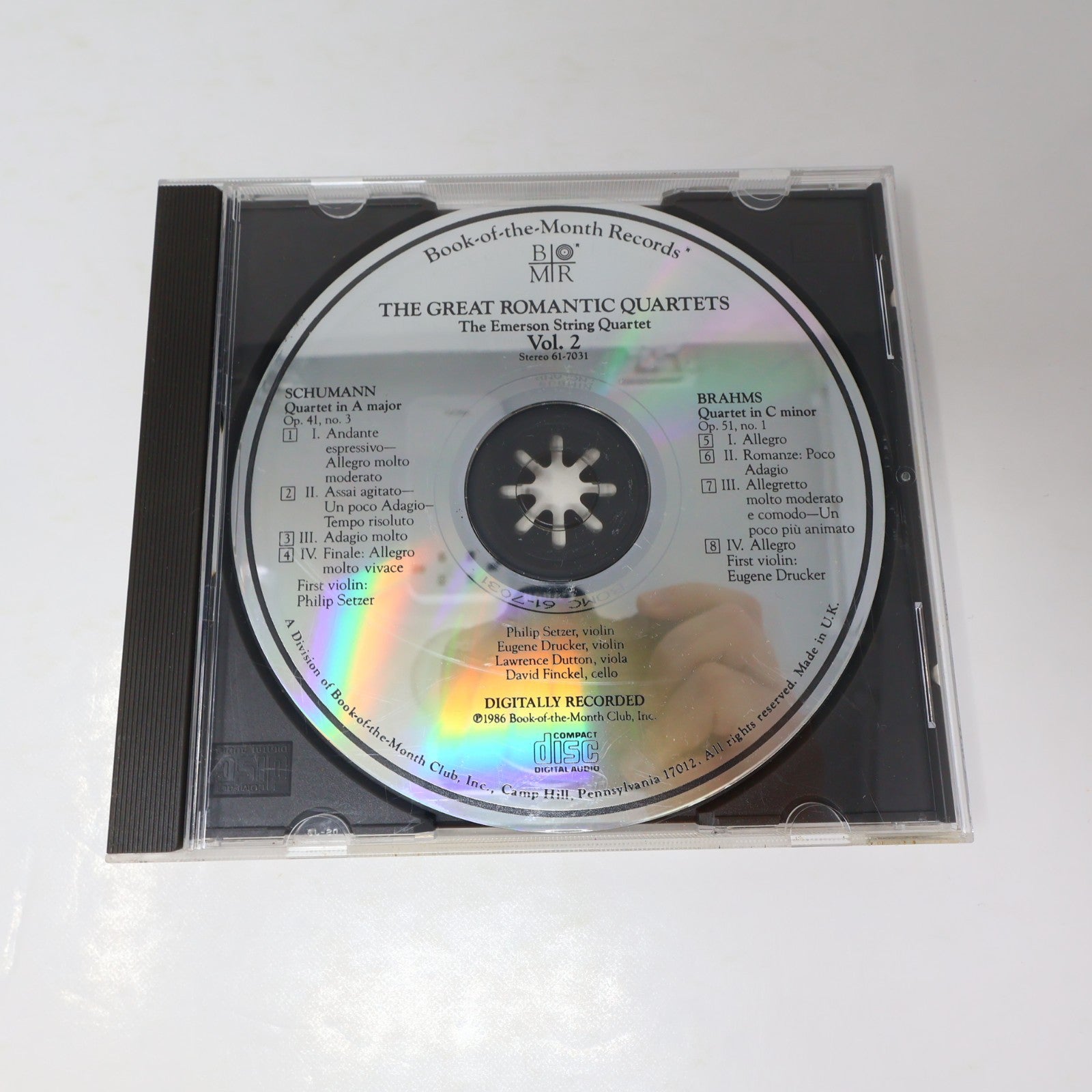 The Great Romantic Quartets #2-3-4 Book of The Month BMR 3 CD Lot Shumann/Brahms