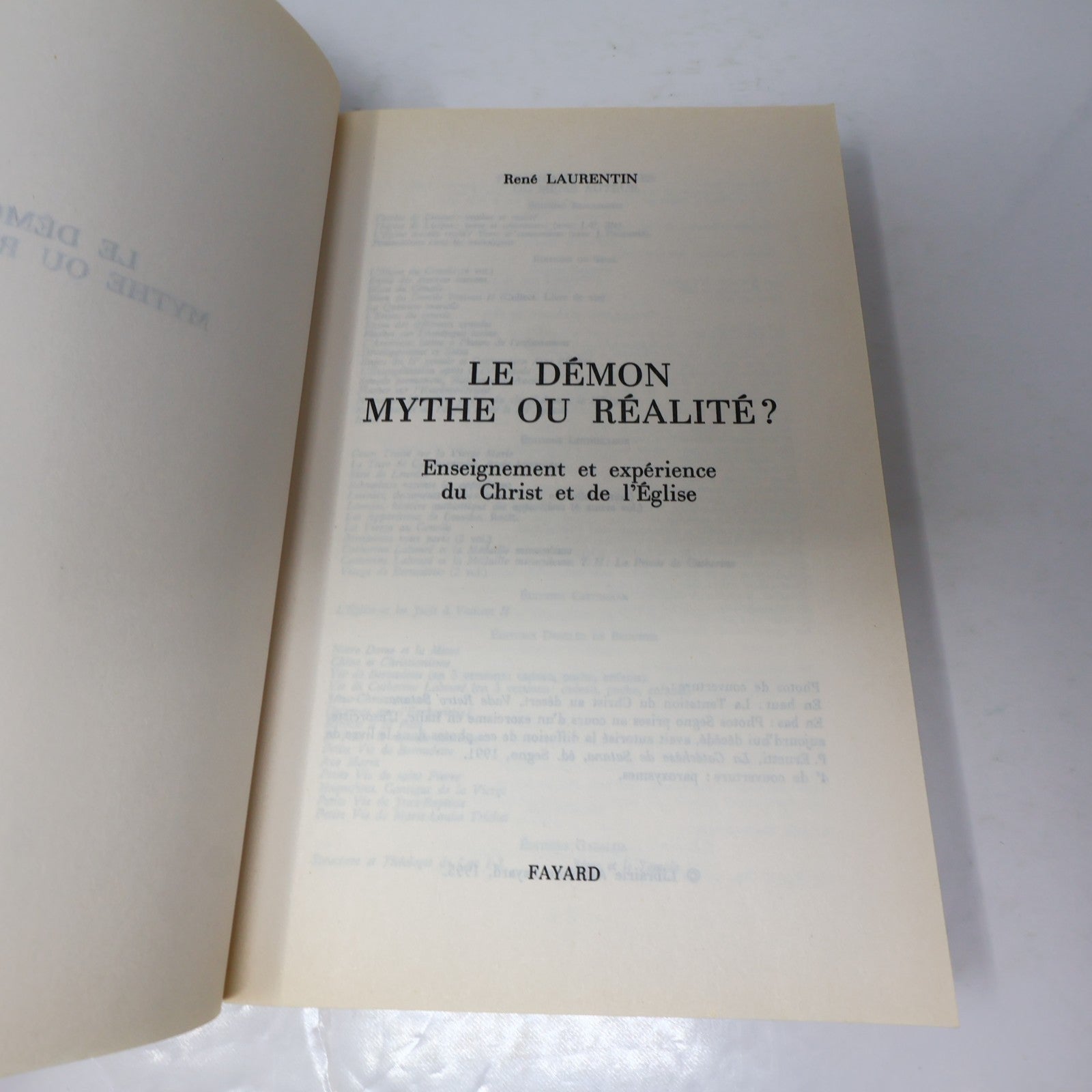 Le Démon Mythe ou Réalité? René Laurentin 1995 PB Fayard Français Paperback 90s
