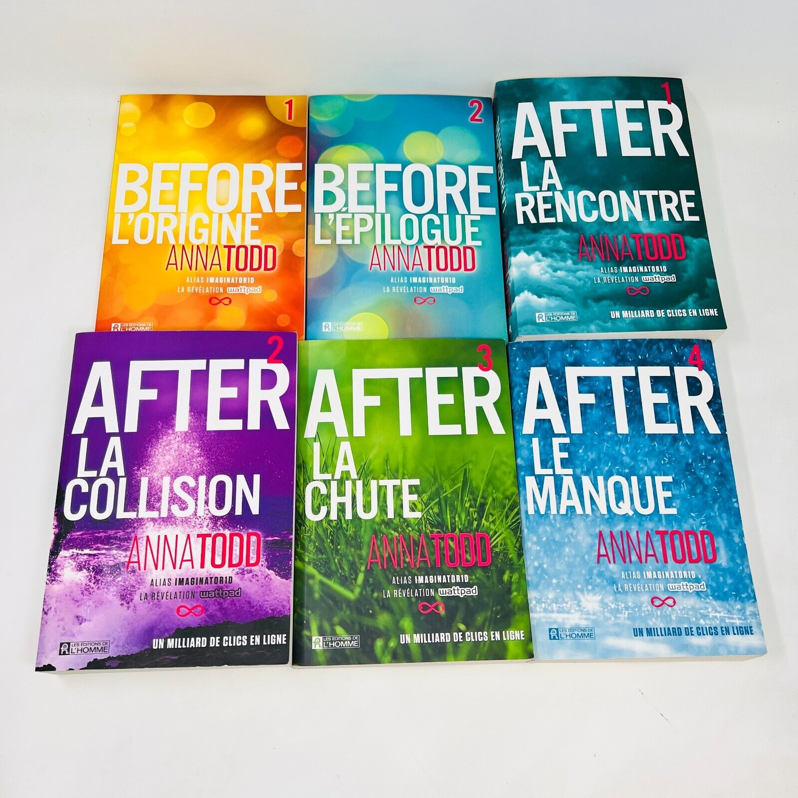 Lot de 6 Livres Before 1-2/After 1-4 de Anna Todd Français/French La Rencontre