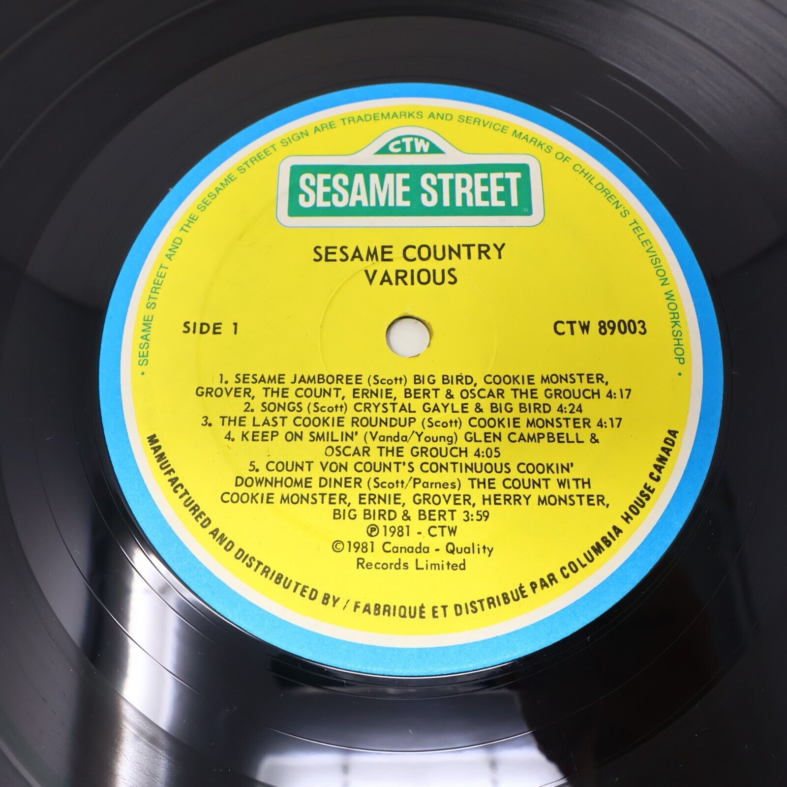 Sesame Street Sesame Country LP Record 1981 Children Big Bird Music CTW 89003