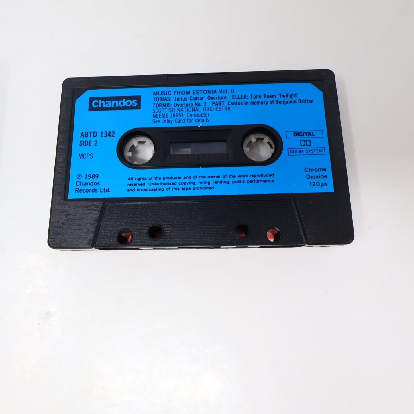Music From Estonia Volume 2 Cassette Neeme Järvi Lemba/Tobias/Eller/Veljo Tormis