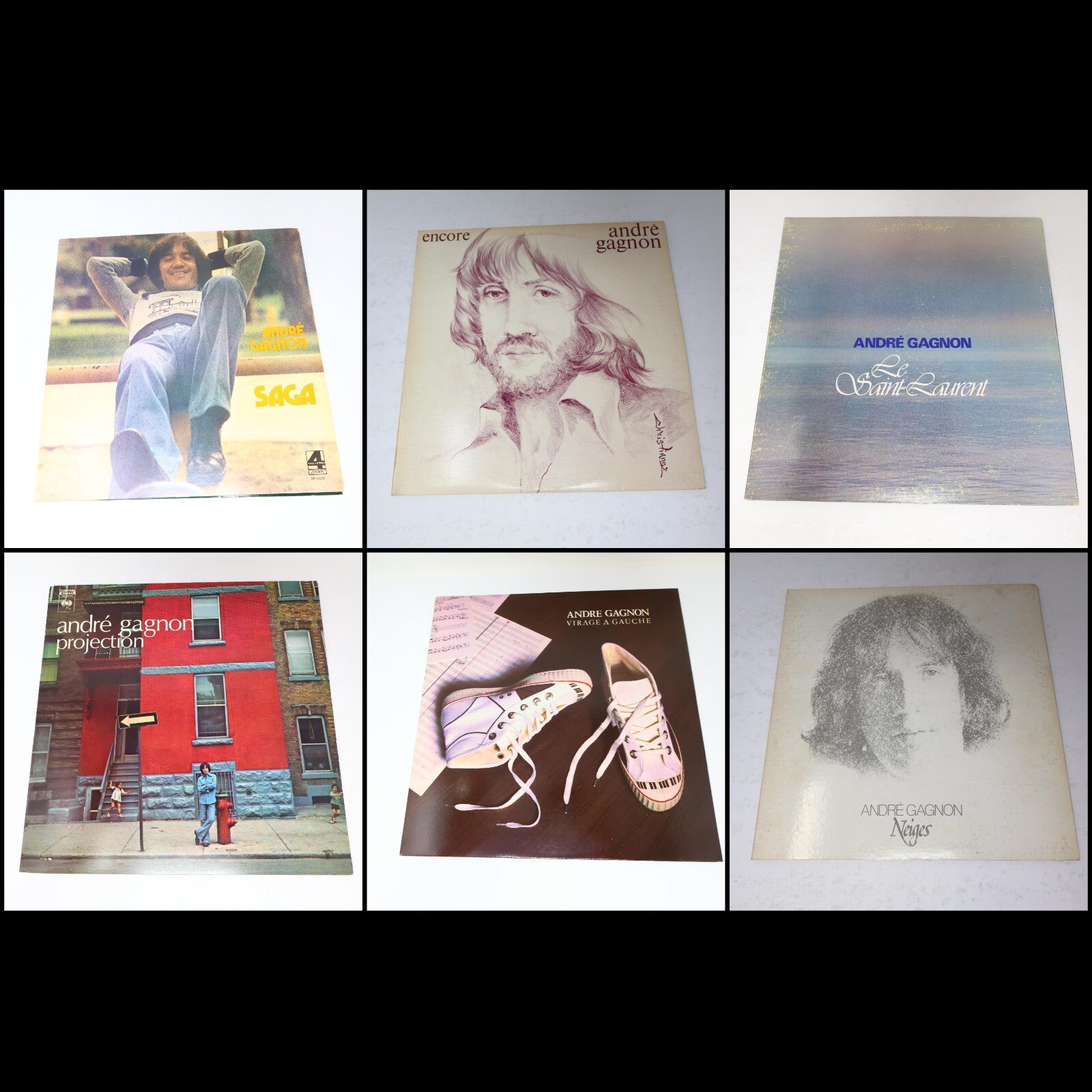André Gagnon Lot 6 Disques Neiges/Projection/Saint-Laurent/Encore/Saga Record LP