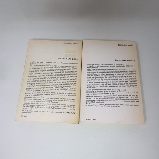 Lot 2 Françoise Dorin Les Miroirs Truqués Les Lits à une Place Livres Français