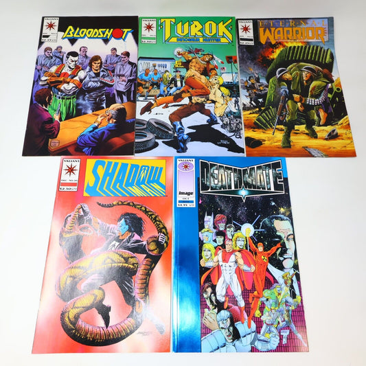 Lot 5 Mixed Valiant Comics Bloodshot Deathmate Turok Shadow Eternal Warrior 90s
