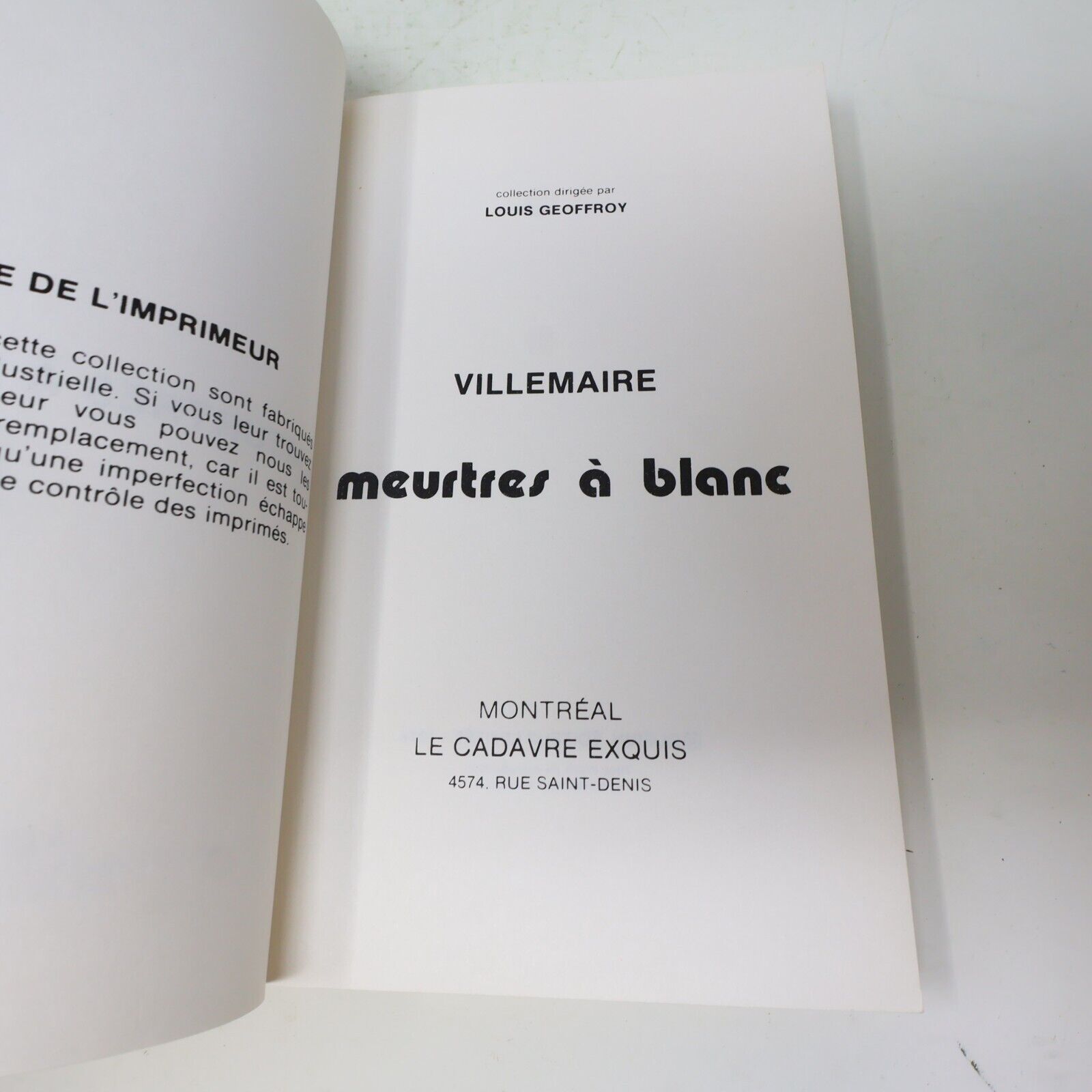 Le Cadavre Exquis #1-2, 4 Lot 3 Livres Villemaire Voukirakis Gazounaud Français