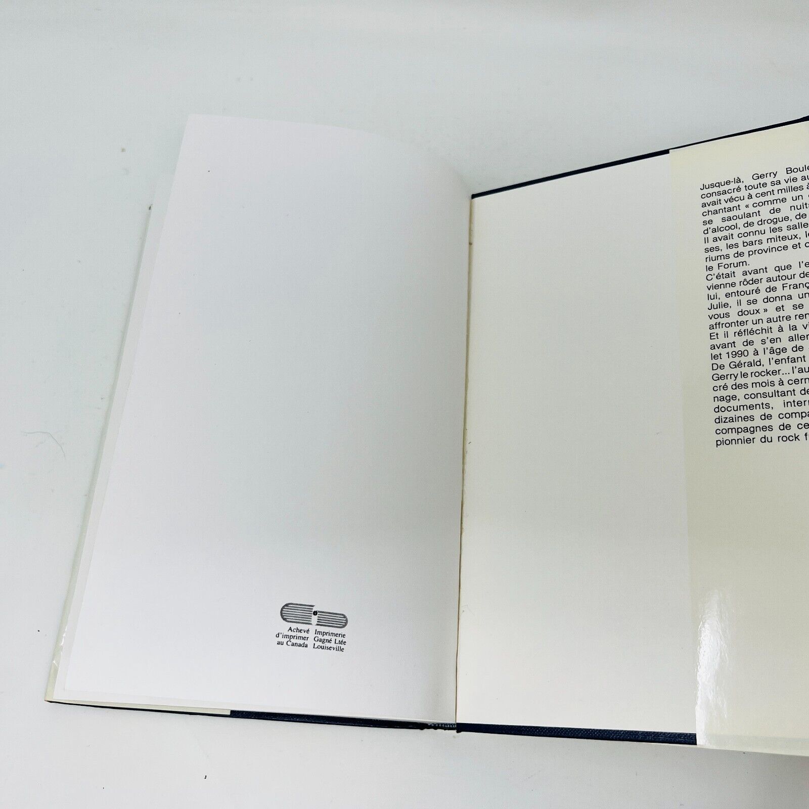 1991 Gerry Boulet Avant de m'en Aller Québec Loisirs Français Biographie Livre