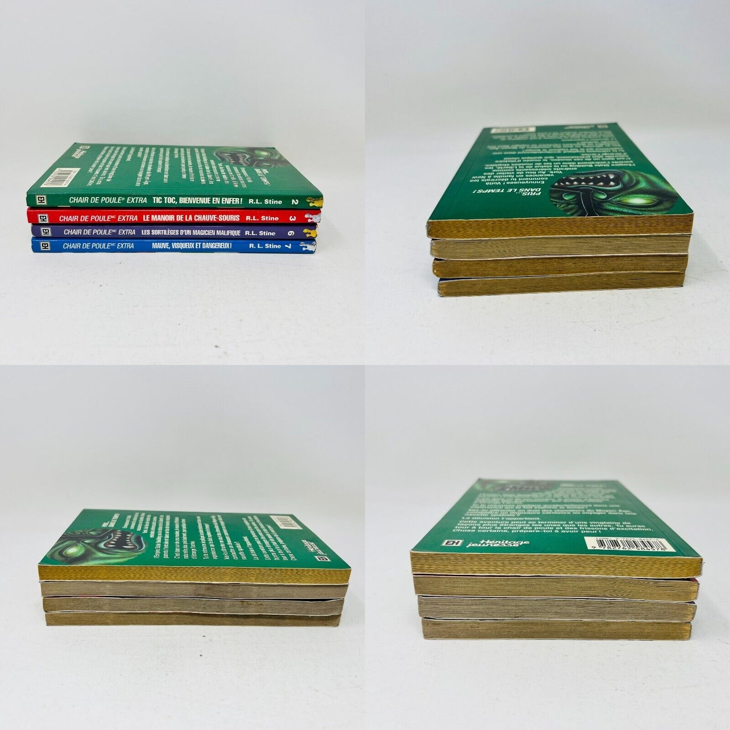 4x Chair de Poule Extra #2-3 6-7 de R.L. Stine EH Lot en Français/French Tic Toc
