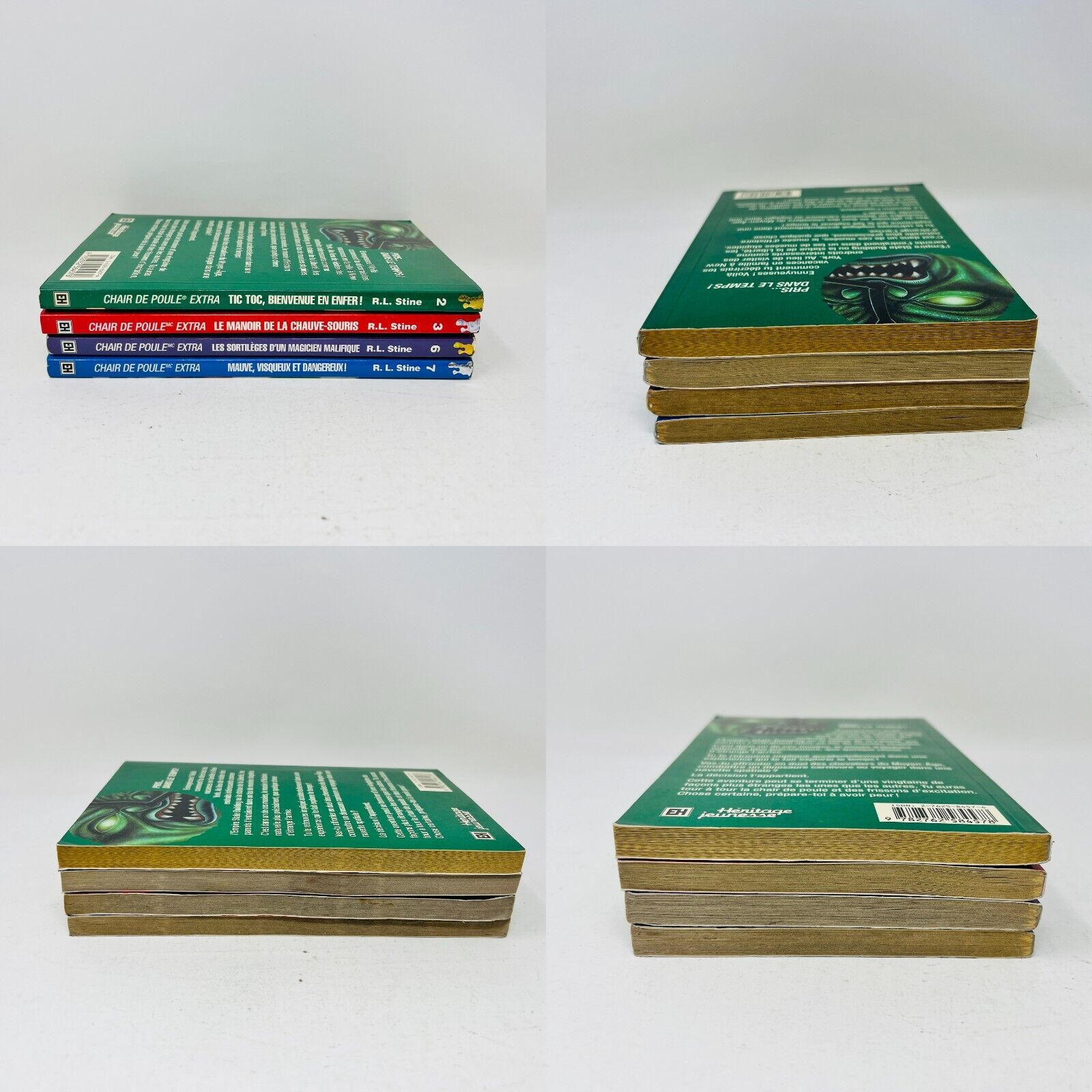 4x Chair de Poule Extra #2-3 6-7 de R.L. Stine EH Lot en Français/French Tic Toc