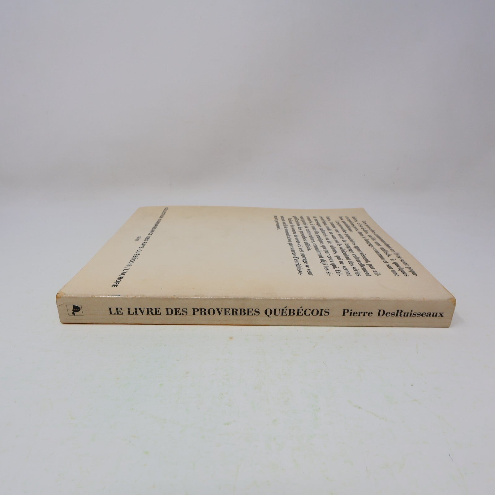 1974 Le Livre de Proverbes Québécois Pierre Desruisseaux L'Aurore Langue 70s PB
