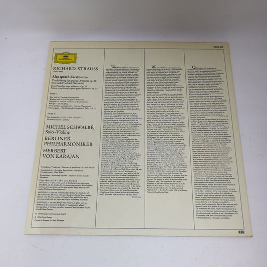 Herbert von Karajan Also Sprach Zarathustra Schwalbé LP Record Vinyl 2530 402