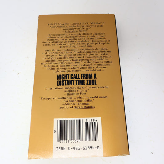 1983 Night Call From a Distant Time Zone Herbert Lieberman Signet Thriller Book