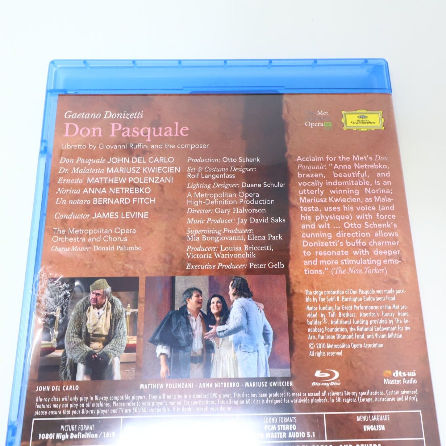 Donizetti Don Pasquale Metropolitan Opera Blu-Ray 2011 James Levine A. Netrebko