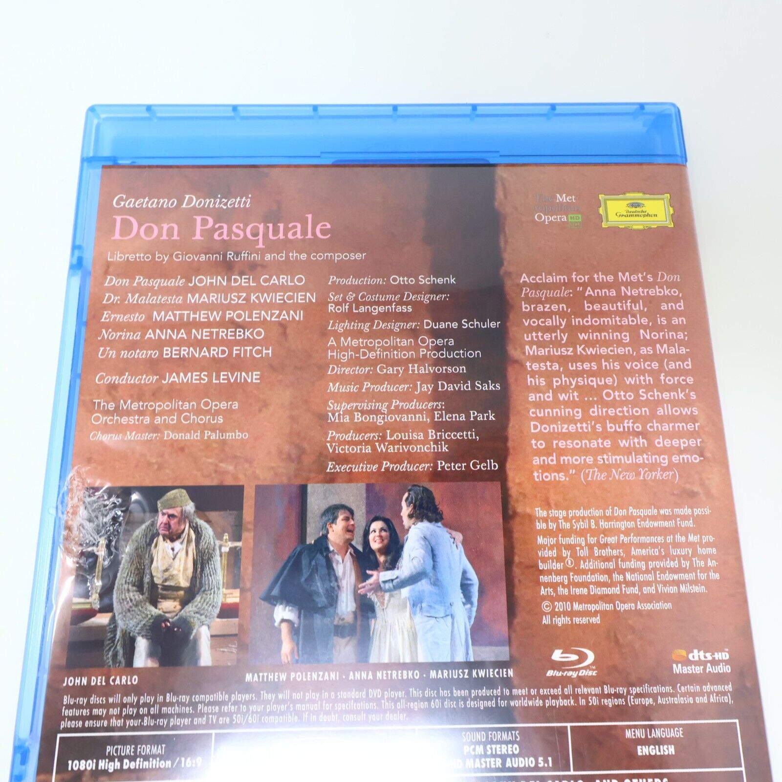 Donizetti Don Pasquale Metropolitan Opera Blu-Ray 2011 James Levine A. Netrebko