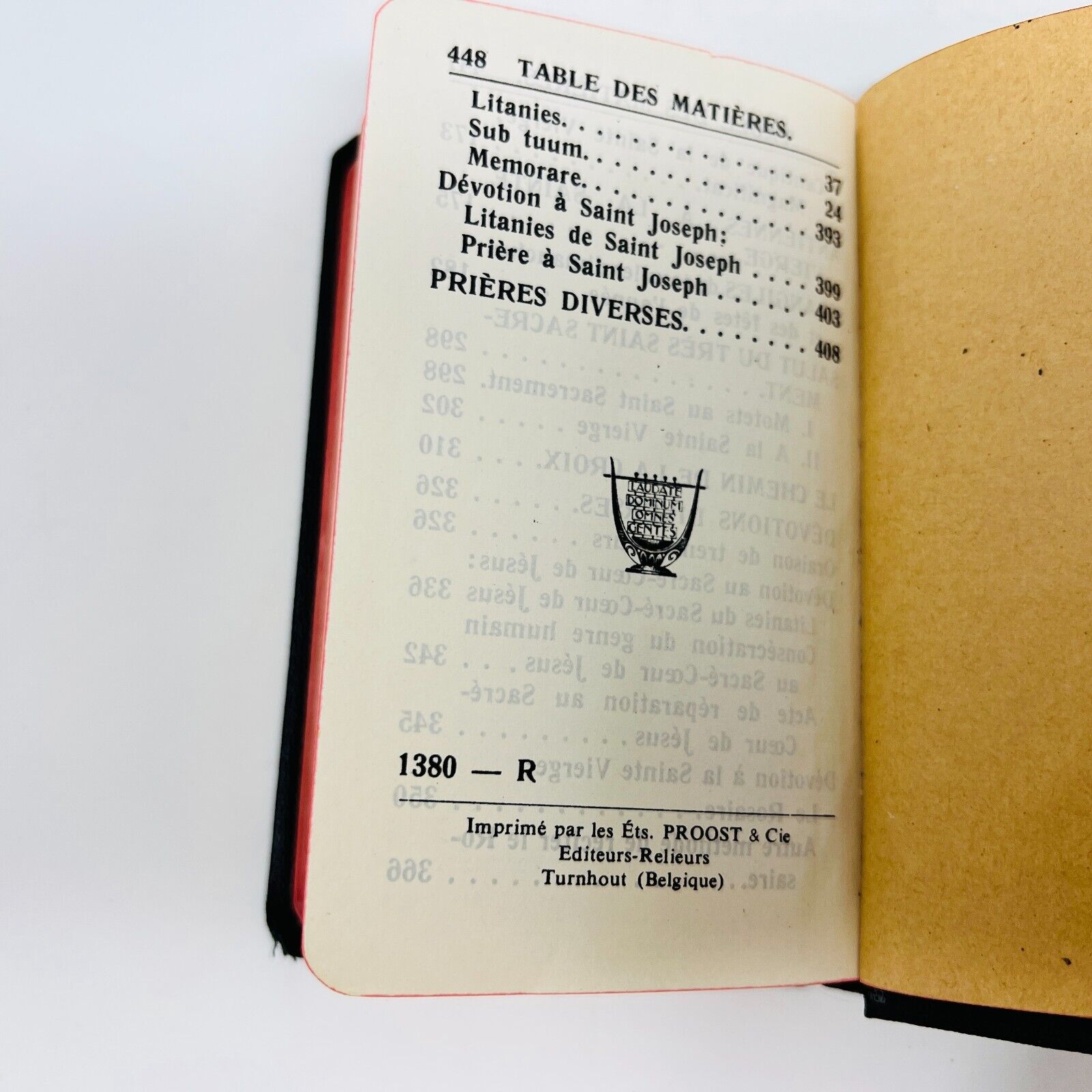 1957 Paroissien Romain Très Petit Format Proost Français Prières Cardinal Lauri