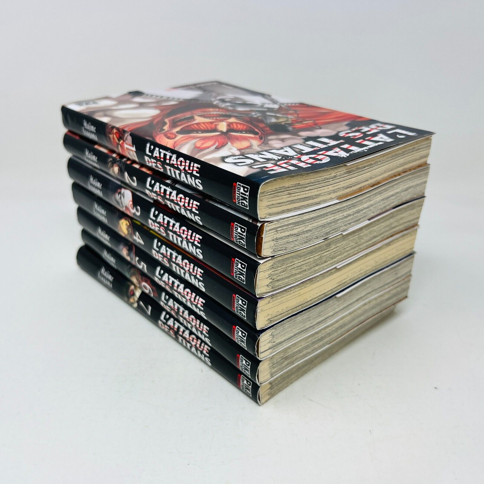 Lot de 7 Mangas L'Attaque des Titans 1 à 7 de Hajime Isayama en Français Pika