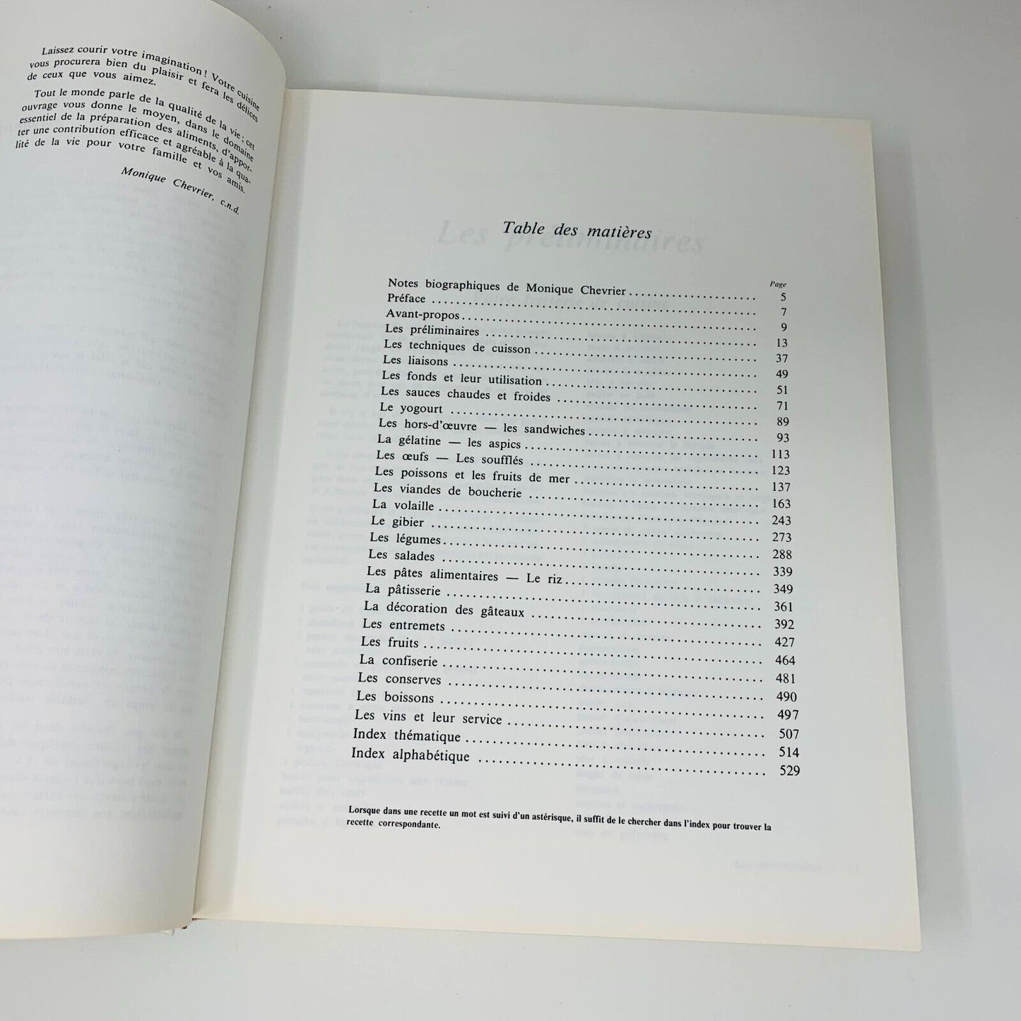 1978 La Cuisine de Monique Chevrier Sa Technique ses Recettes Livre en Français