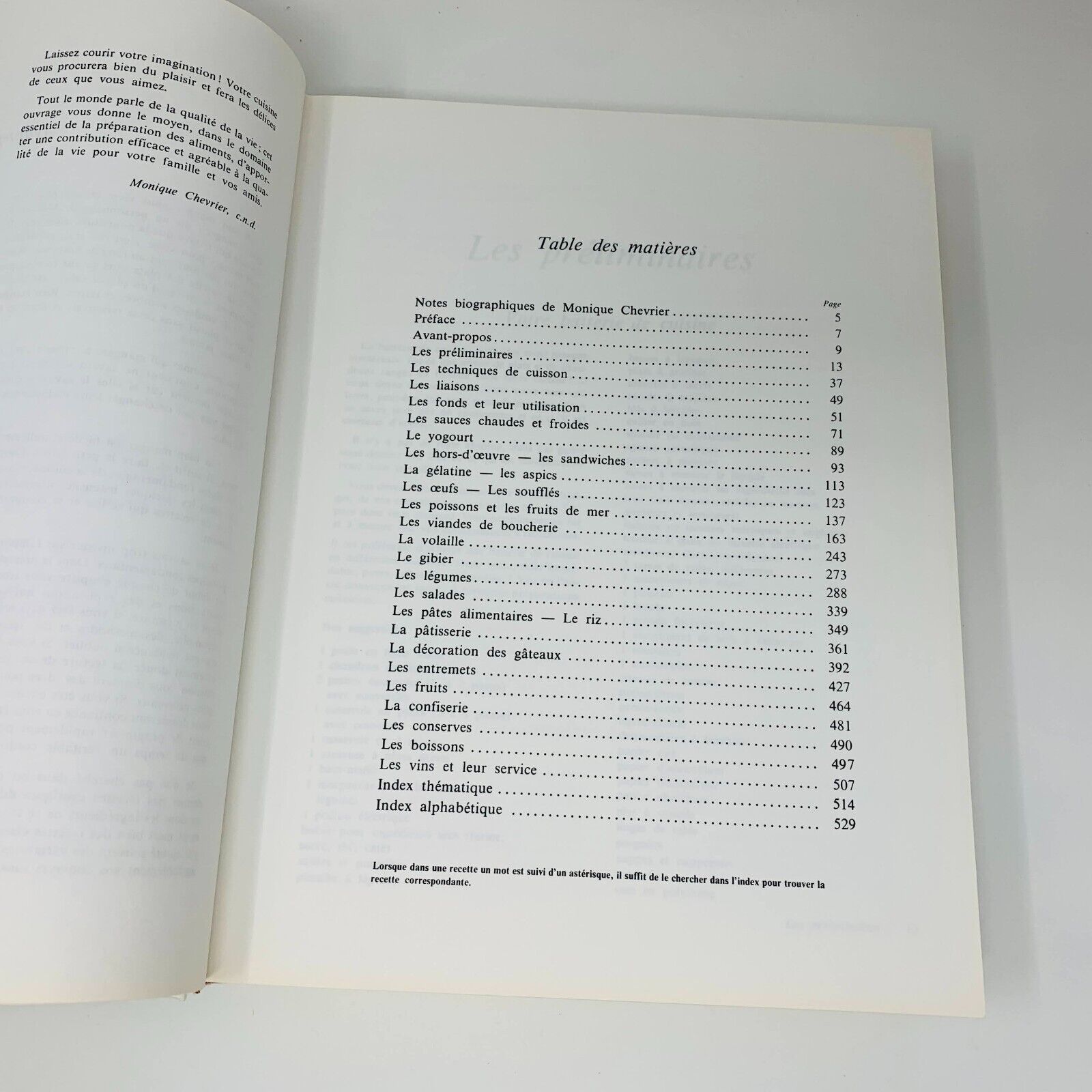 1978 La Cuisine de Monique Chevrier Sa Technique ses Recettes Livre en Français