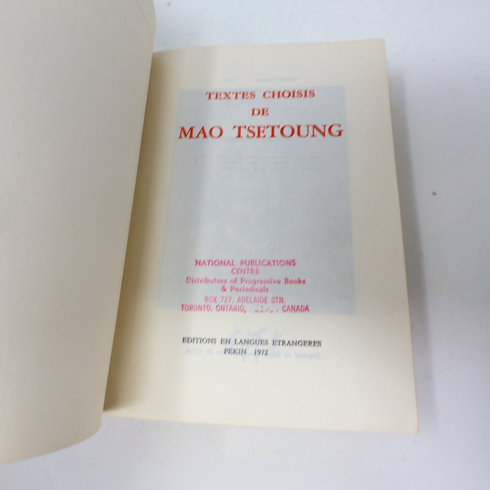 1972 Textes Choisis de Mao Tsetoung Politique Société Français Paperback Livre